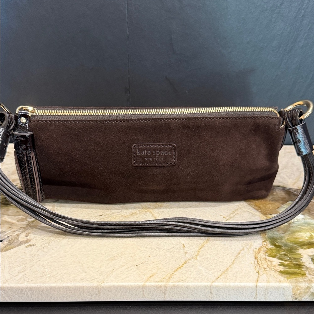 Kate Spade Dark Brown Suede shoulder bag